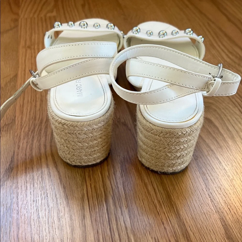Marc Fisher White Studded Platform Sandals - Picture 4 of 4